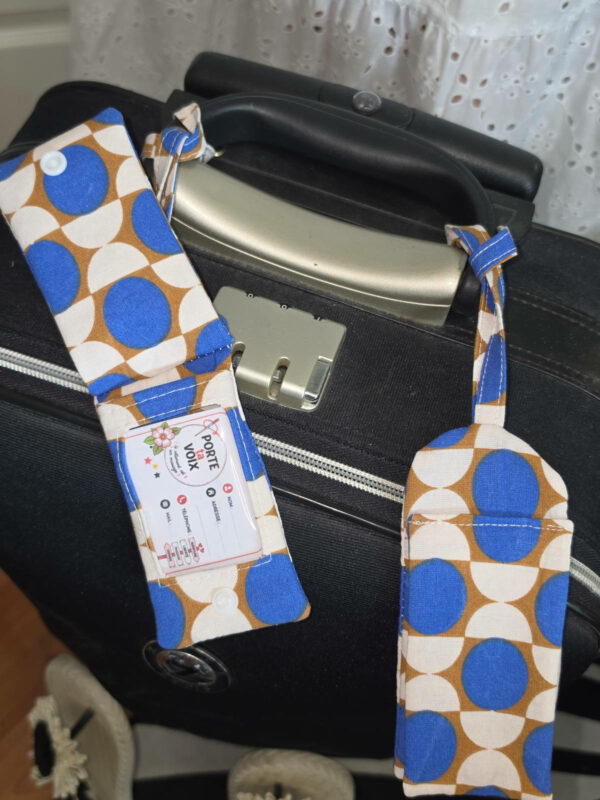 etiquette voyage ronds bleus L'étiquette bagage